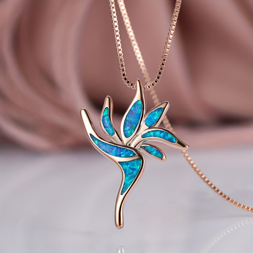 Opal Torch Pendant Long Necklace - Fashionable & Distinctive